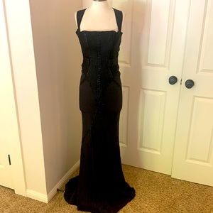 Iconic Gucci by Tom Ford Black Corset Evening Gown Runway 2003